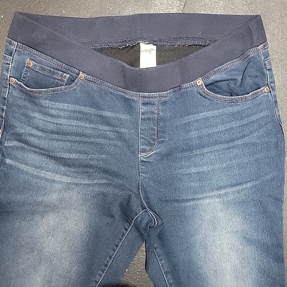 Terra & Sky elastic waist jeans